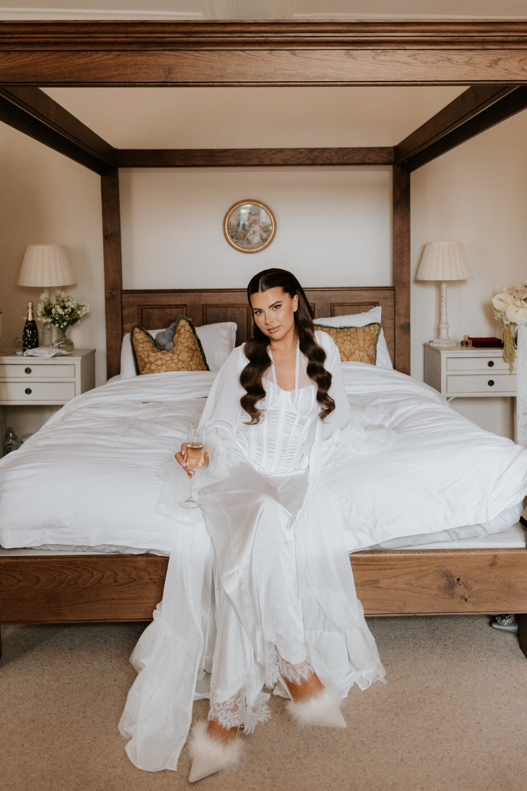 bridal hair sleek and snatched Hollywood waves 